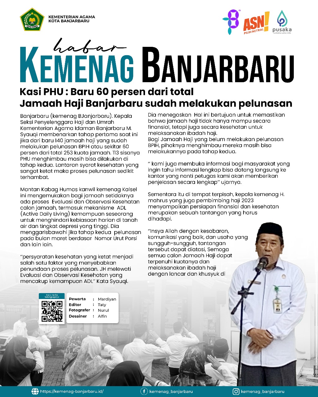 PHU: baru 60 persen dari total jamaah Haji Banjarbaru sudah 