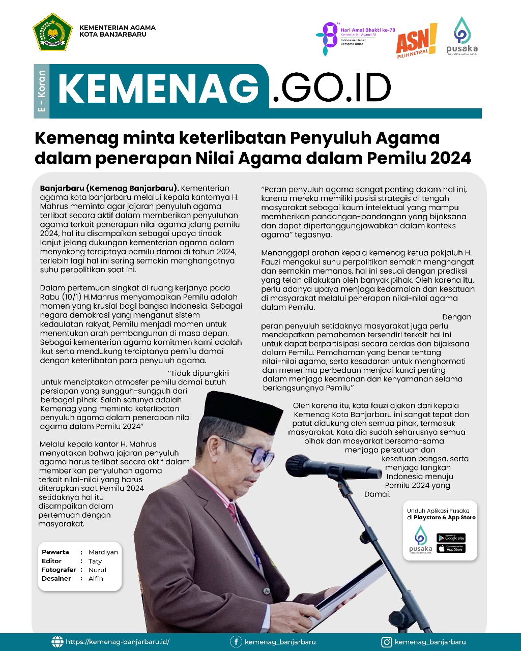 Kemenag minta keterlibatan Penyuluh Agama dalam penerapan Ni