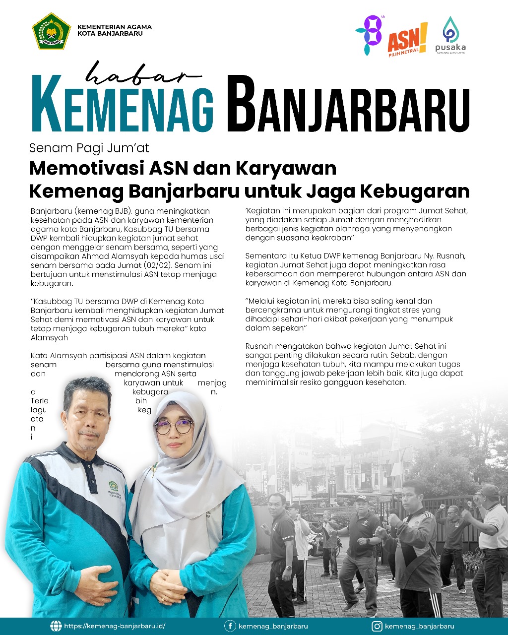 Jumat Sehat: Memotivasi ASN dan Karyawan Kemenag Banjarbaru 