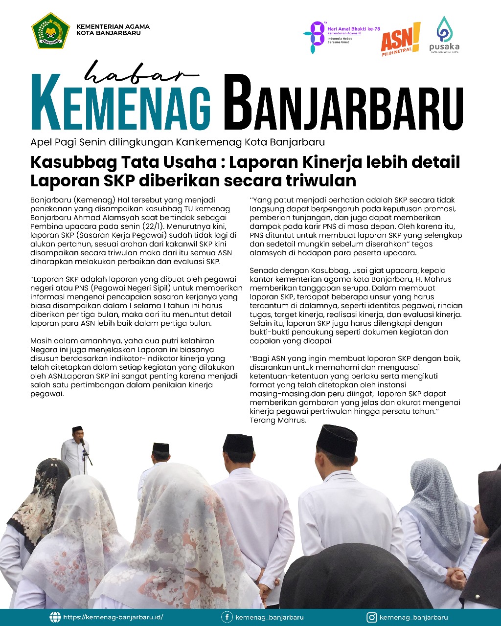 Laporan kinerja lebih detail KAsubbag TU : SKP diberikan sec