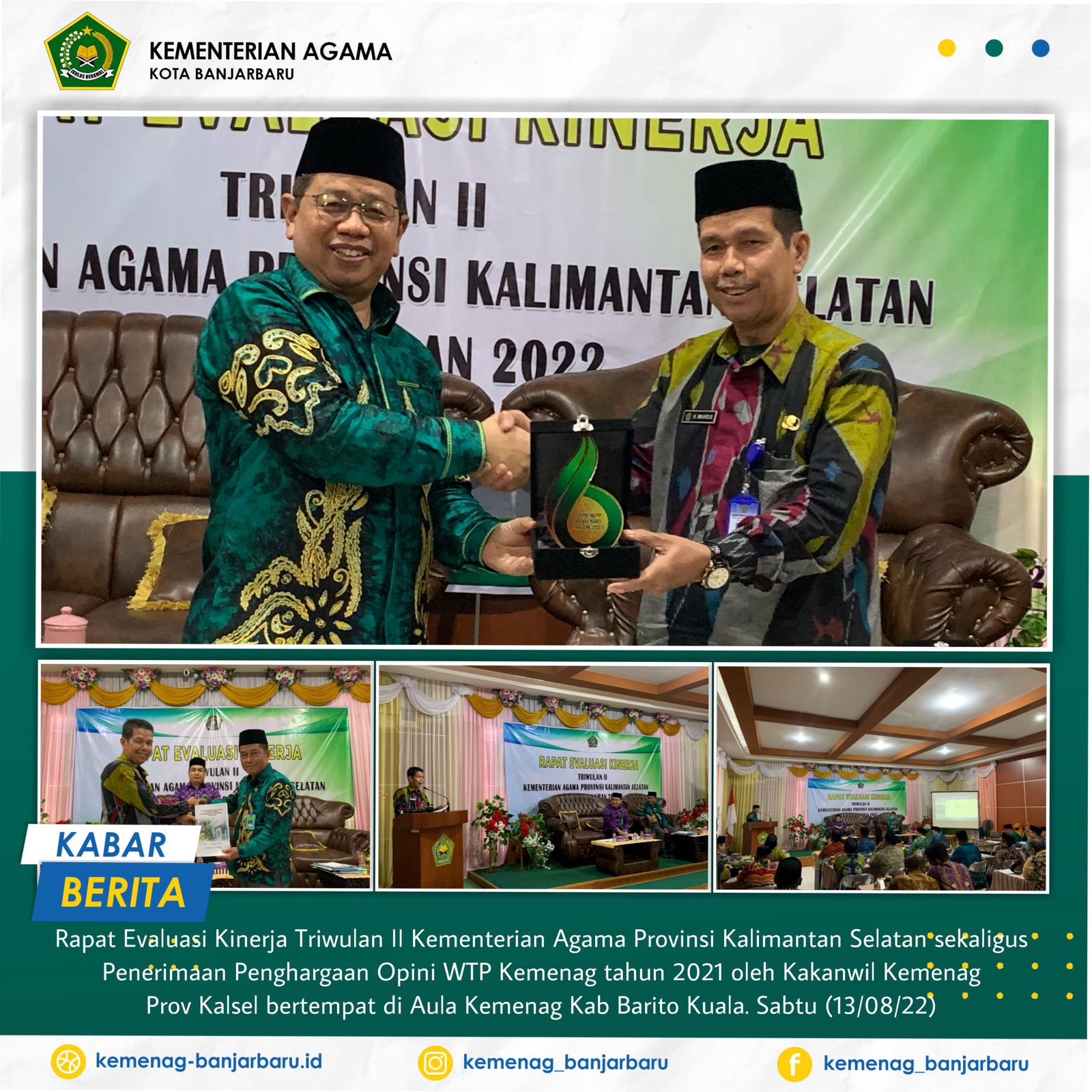 Rapat Kinerja Triwulan II Kemenag se Provinsi Kalimantan Sel