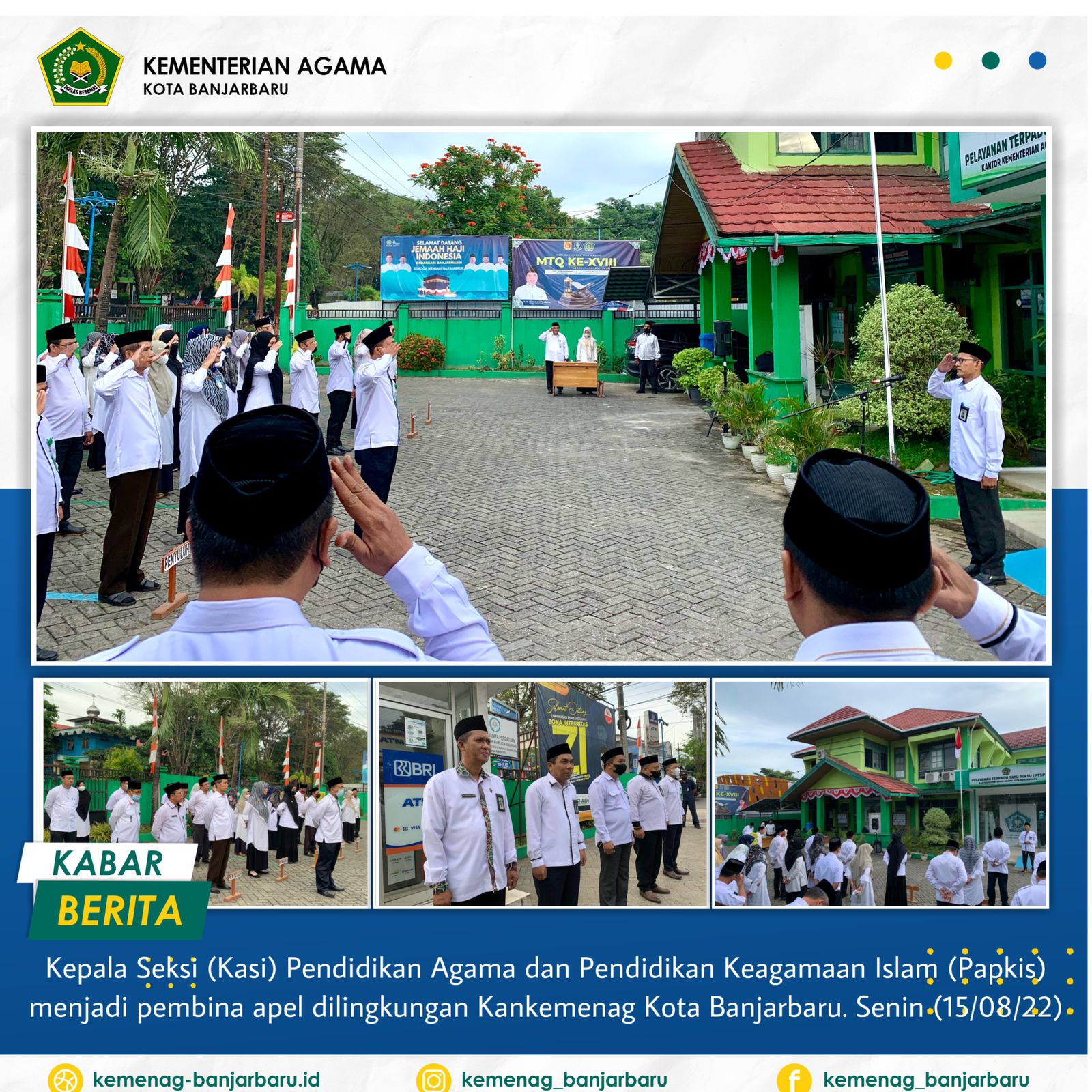 Kasi Papkis menjadi Pembina apel dilingkungan Kankemenag Kot