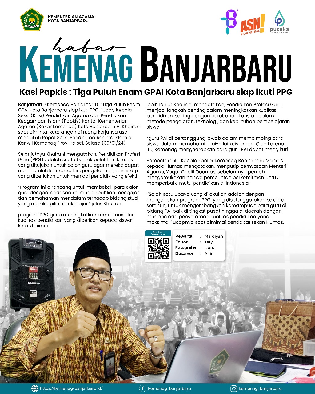 Kasi Papkis : Tiga Puluh Enam GPAI Kota Banjarbaru siap ikut