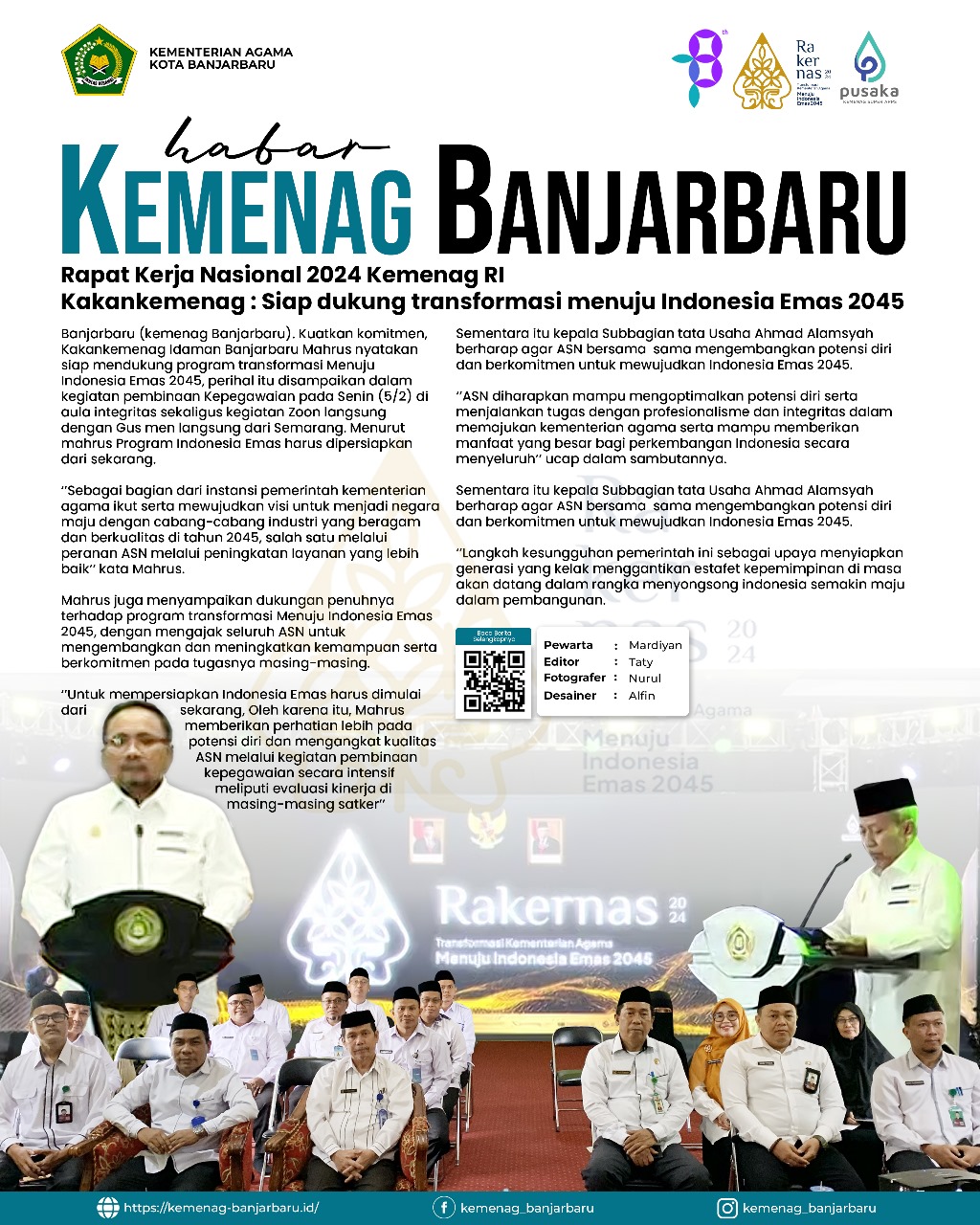 RapatKerjaNasional 2024 Kemenag RI Kakankemenag: Siap dukung